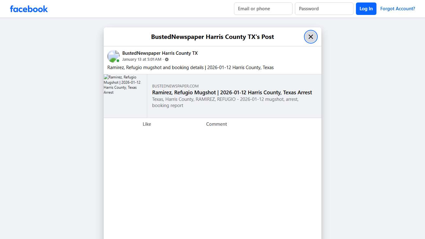 Ramirez, Refugio... - BustedNewspaper Harris County TX Facebook